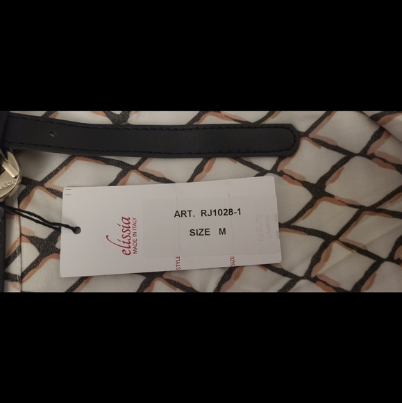 2 for 1💙 ELISSIA Women Pants White cream Brownish diamond with Black belt - Picture 5 of 10